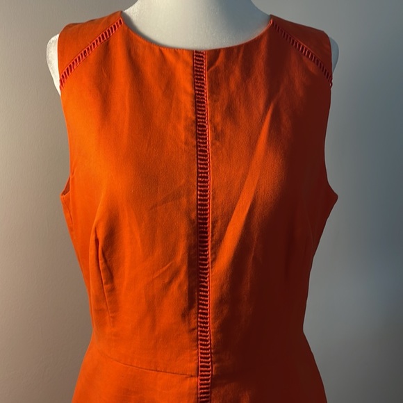 J.CREW Suiting DressClassic Orange Sleeveless Fitted fully lined Dress in Size 8 - Picture 2 of 13